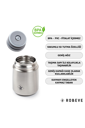 450ML Bebek Mama Saklama Termosu Vakumlu Çift Taraflı Termos Image 2