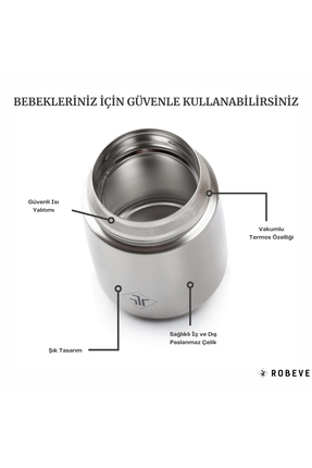 450ML Bebek Mama Saklama Termosu Vakumlu Çift Taraflı Termos Image 3