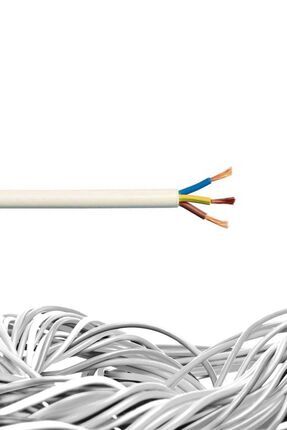 10 Metre 3x1,5 Ttr H05VV-F Beyaz Öznur Kablo Image 0