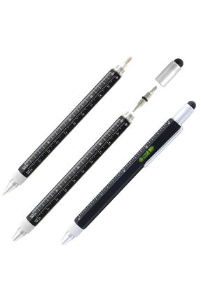 6-in-1 Çok Fonksiyonlu Vıp Hediyelik Kalem, Tükenmez, Cetvel, Terazi, Stylus, Tornavidalı (SİYAH) Image 3