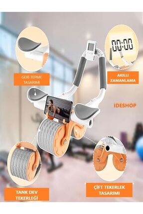 Sayaçlı Mekik Aleti Spor Aleti Dirsek Destekli Dijital Ekran Karın Egzersiz Fitness Tekerleği Image 3