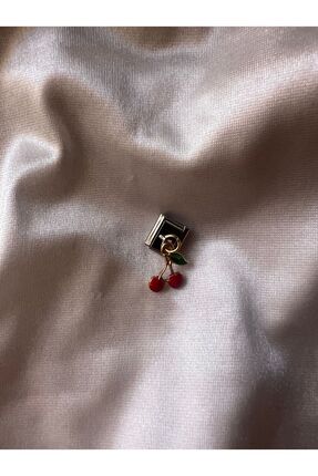 İtalyan Bileklik Charm Kırmızı Kiraz Paslanmaz Çelik Image 0