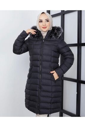 Siyah Kapüşonlu Şişme Mont Image 0
