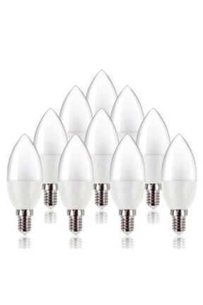 5-7w Led Buji Ampul E14 Led Ampul Mum Ampul Ince Duy Beyaz Işık 10'lu Paket Image 0