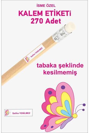 Öğrenci Etiketi Isimli Kelebek Okul Kalem Etiketi Kalem Sticker 4*1 cm 290 Adet Image 0