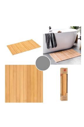 LÜX BAMBU KAYMAZ BANYO PASPASI- SU GEÇİRMEZ-ÇOK AMAÇLI MAT 50*80 Image 0