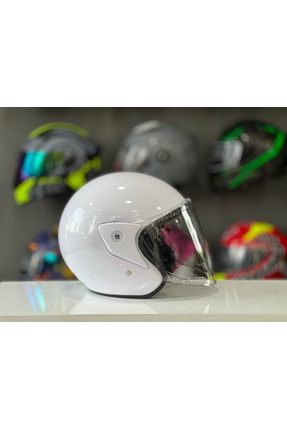Motosiklet Yarım Kask İthal A Kalite Beyaz Image 0