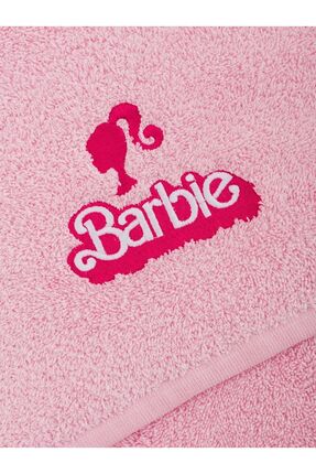 LCW HOME Bebek Pembe Barbie Nakışlı Spor Havlusu 30x110 Cm Image 1