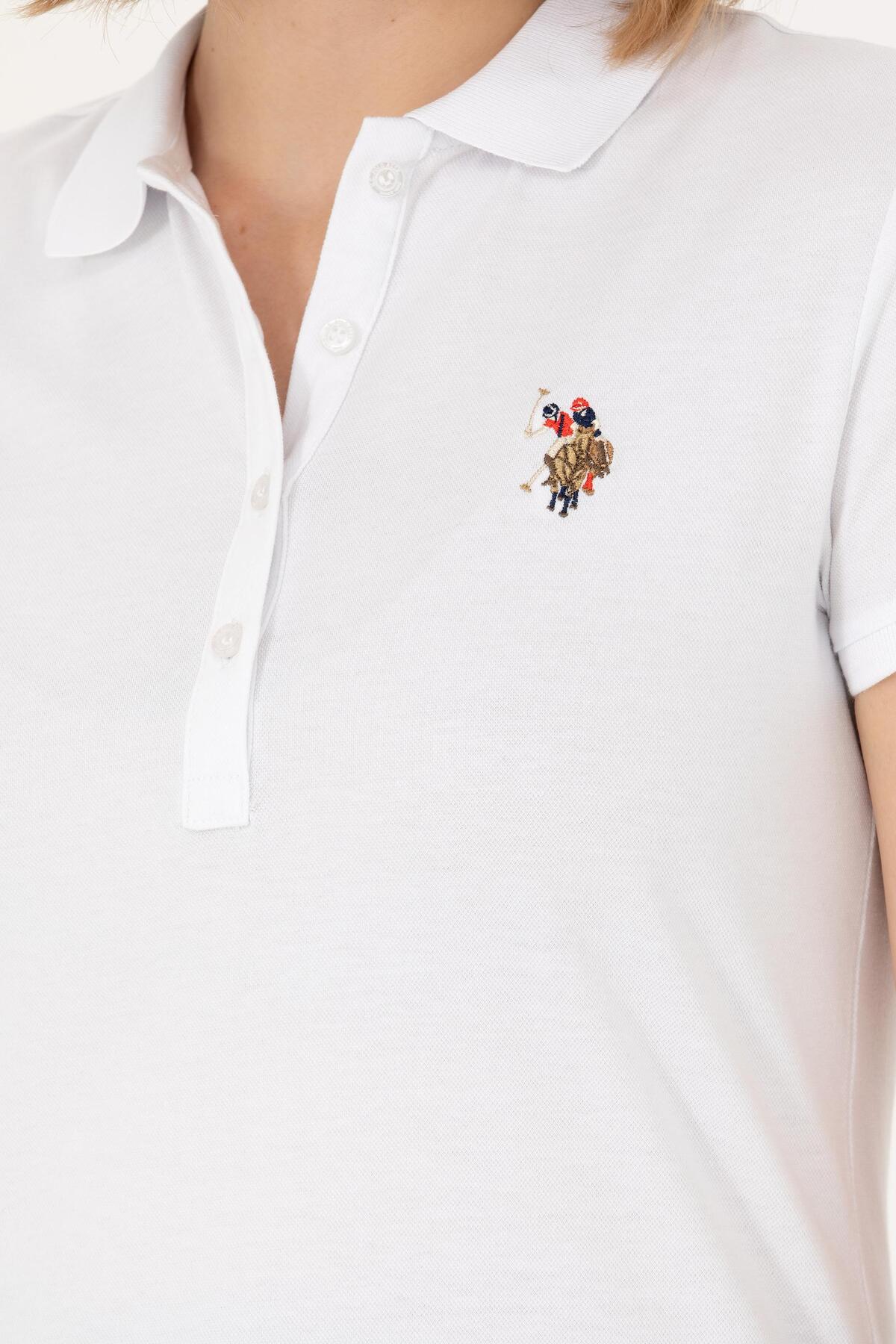 تی شرت یقه پولو سفید زنانه