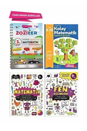 3.Sınıf (4lü SET) Matematik Canlanan Soru Bankası, Fen Bilg, Ödevlere Yardımcı Mat, Kolay Matematik Image 0