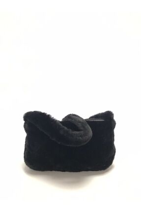 Kadın Siyah Leo Puufi Salaş Baget Peluş El Omuz Çanta Image 2