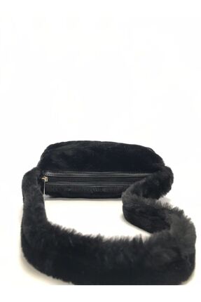 Kadın Siyah Leo Puufi Salaş Baget Peluş El Omuz Çanta Image 1