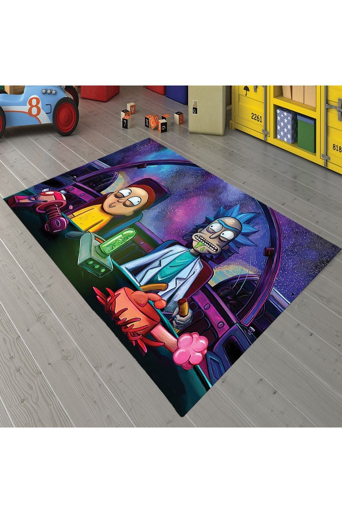 KİPARİS Rick And Morty Kaymaz Taban Genç ve Çocuk Odası Halısı