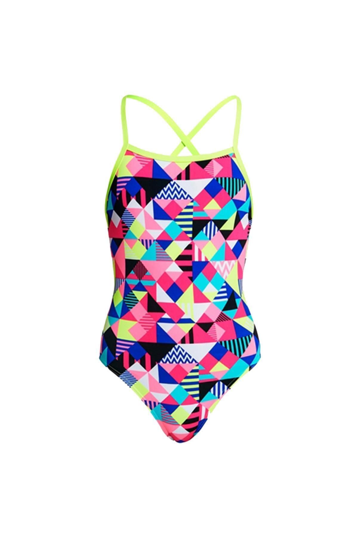 FUNKİTA Girl's Strapped One Piece Purple Patch