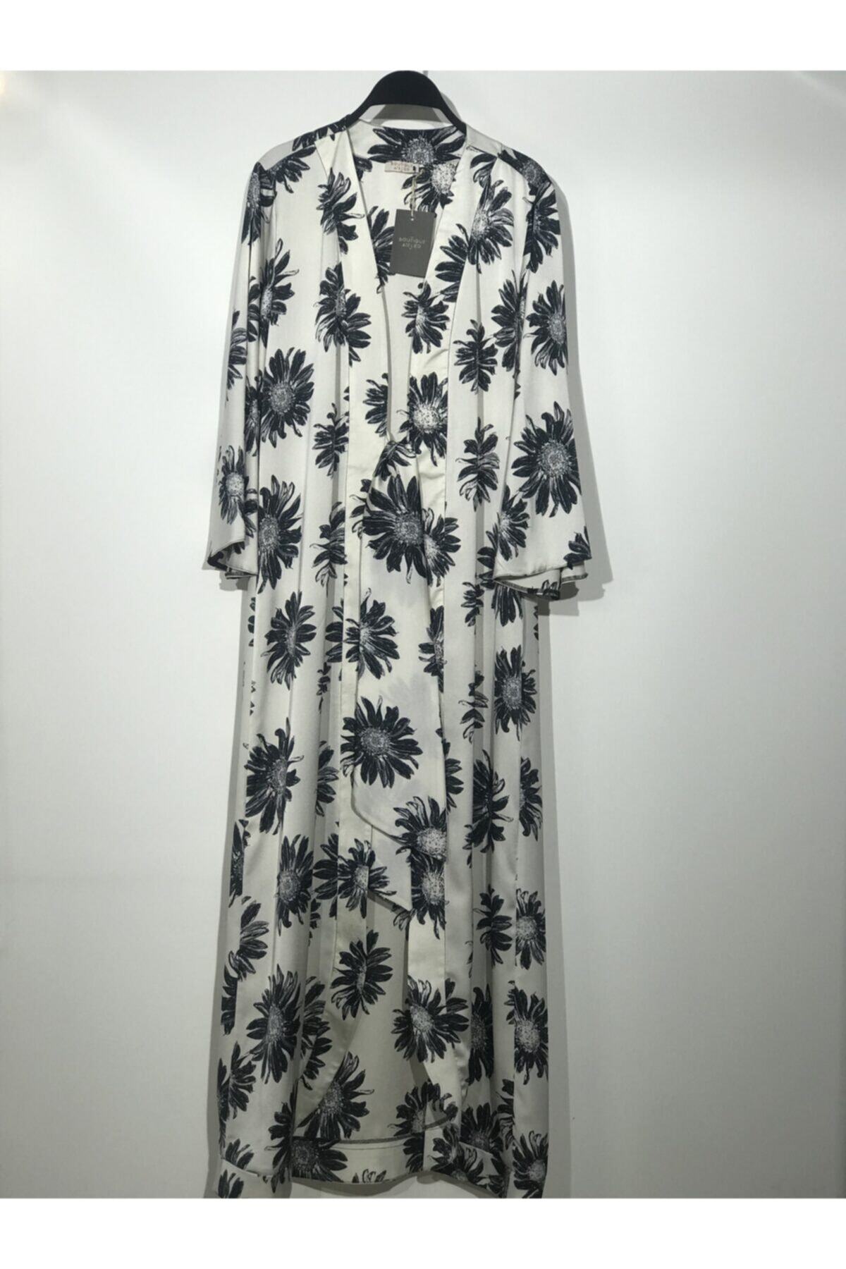 BOUTIQUE ATELIER Beyaz Çiçekli Kaftan