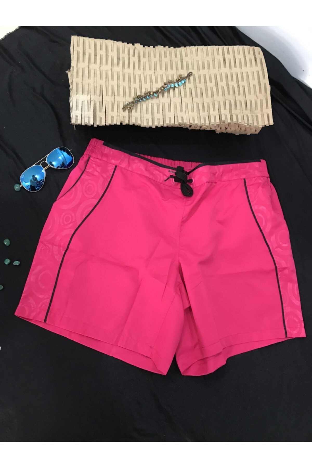 MY SEA Kadın Pembe Büyük Beden Deniz Şortu