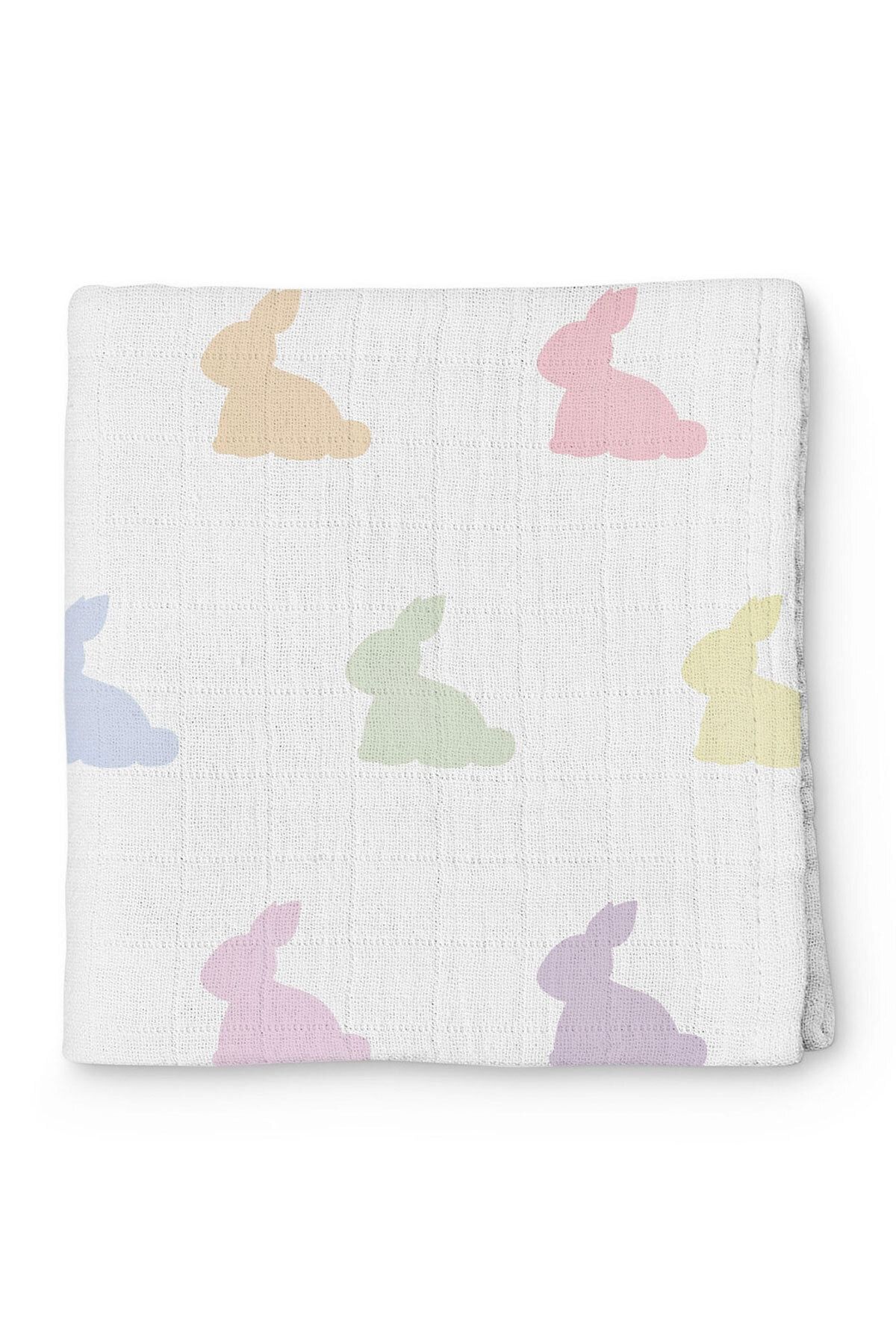 DEUX LAPINS Rainbow Lapin Müslin Örtü 120x120 cm