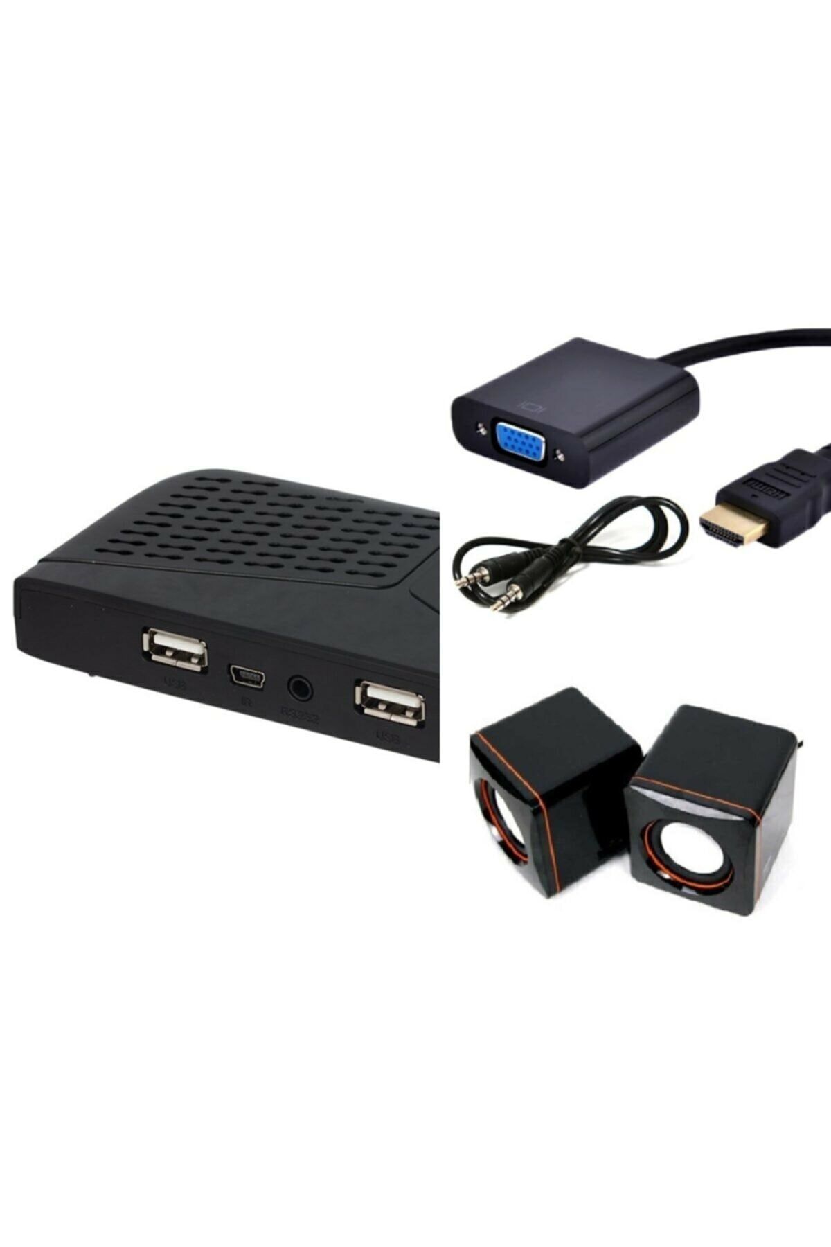 EYEPC Monitörü Tv Yapma Aparatı Hd Uydu Ve Hdmı Vga Çevirici Ve Hoparlör 3 Lü Set