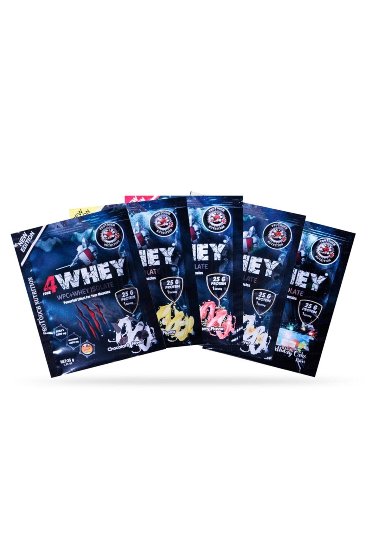 Protouch Nutrition 4whey 75 Paket Çilek-Çikolata-Muz-Vanilya-Cake Mix Aromalı Protein Tozu