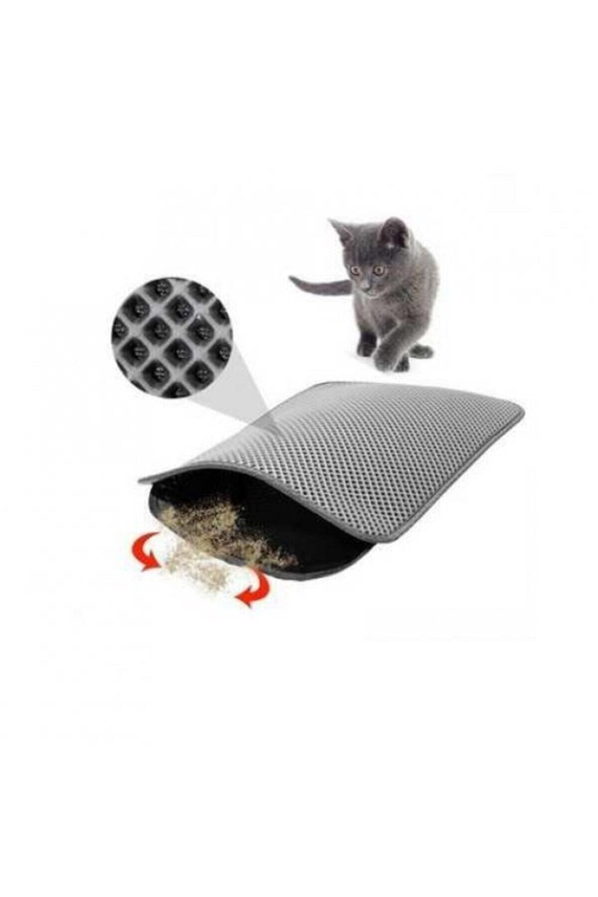 Markapet Ans Elekli Kedi Tuvalet Önü Paspası 60 X 45 Cm Gri