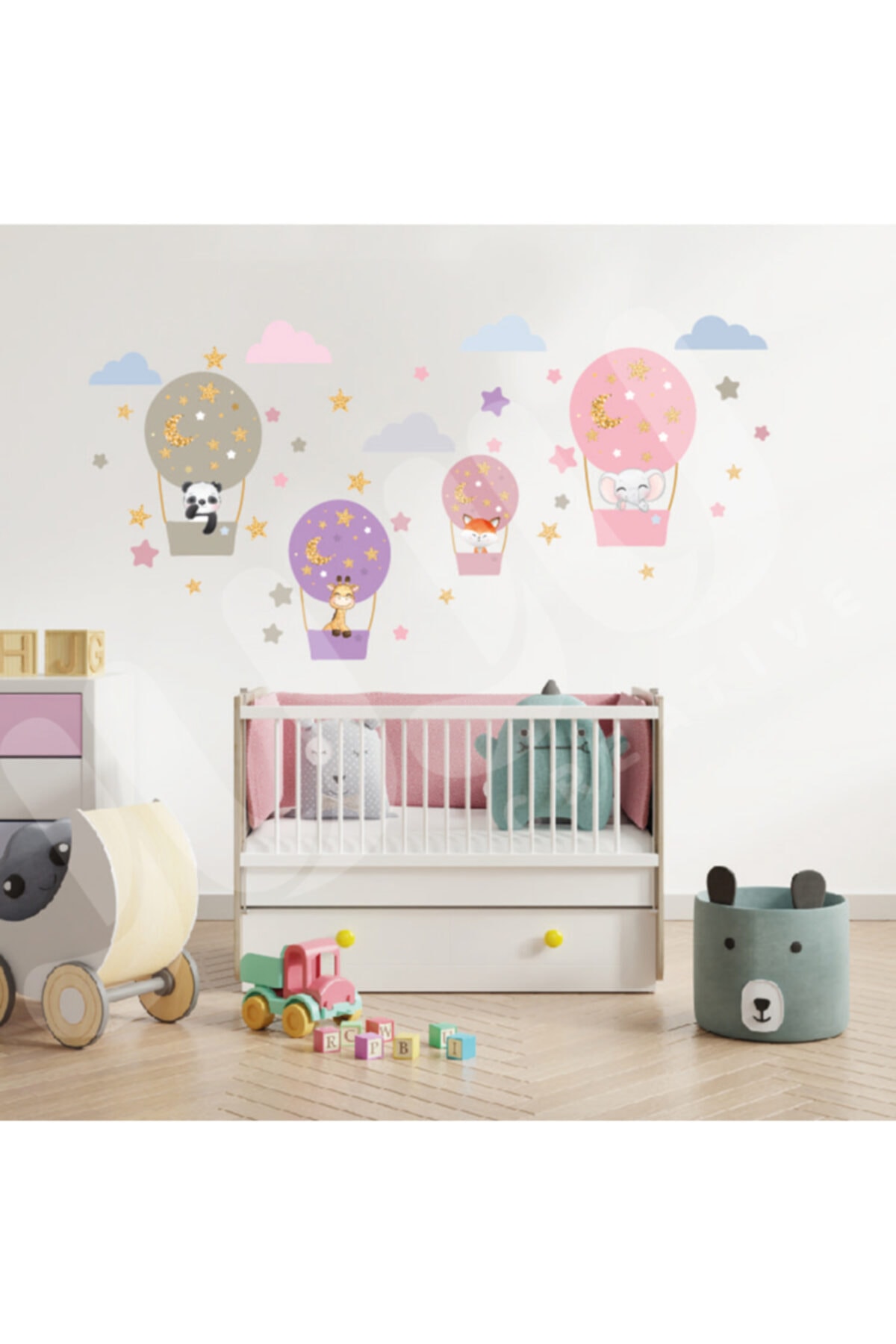 Juju Kreatif Işıltılı Uçan Balonlar Duvar Stickerı Büyük Boy