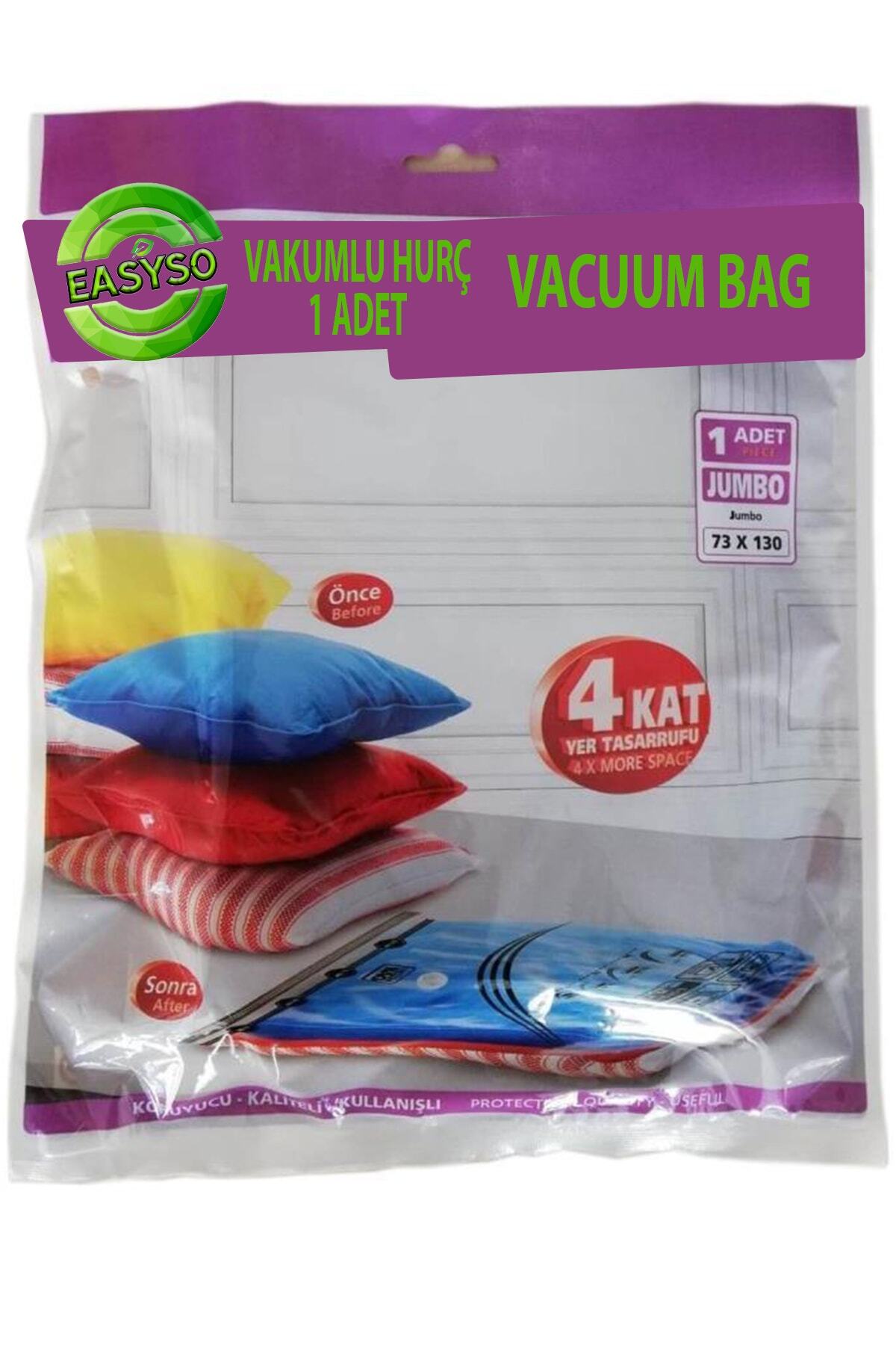 easyso Zip&zip 5' Li Jumbo Set Büyük Boy Vakumlu Hurç Yorgan Hurcu 73x130 Vakumlu Poşet
