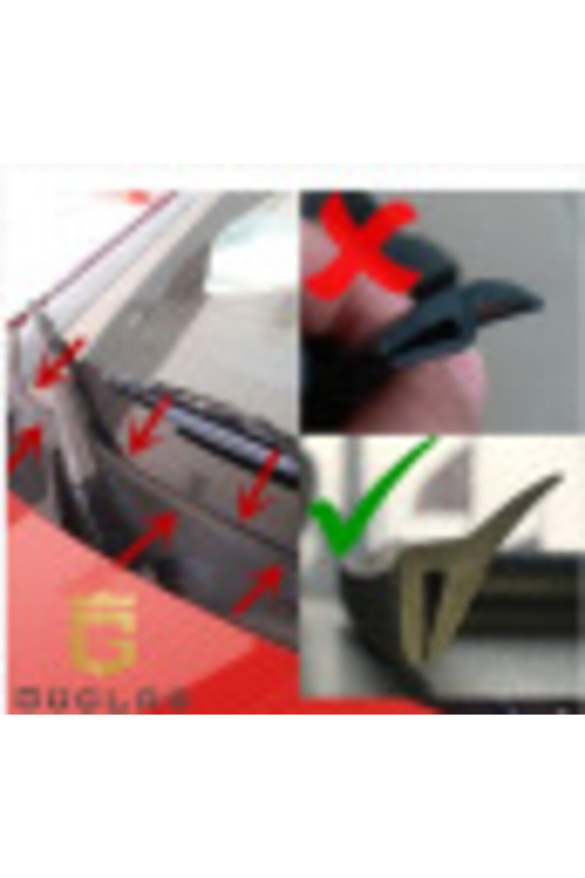 Güçlas Ön Cam Dış Panel Mühür Fitili - Araç Kaput Su Engelleyici Fitil- Bantsız