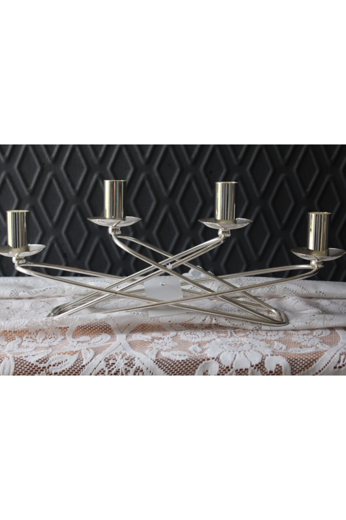 acarhomeplus 4 Kollu Metal Şamdan