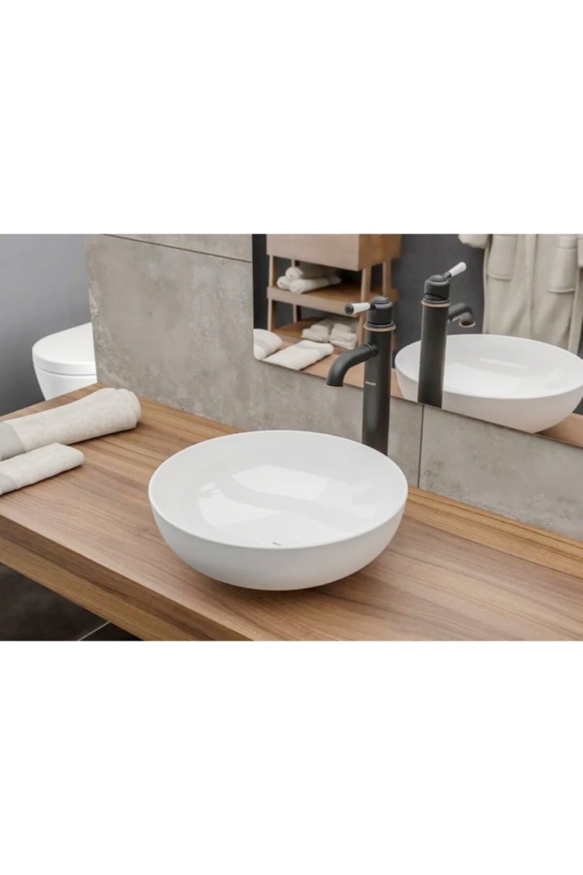 Bocchi Vessel Oval Mini 38 Cm Çap - Parlak Beyaz