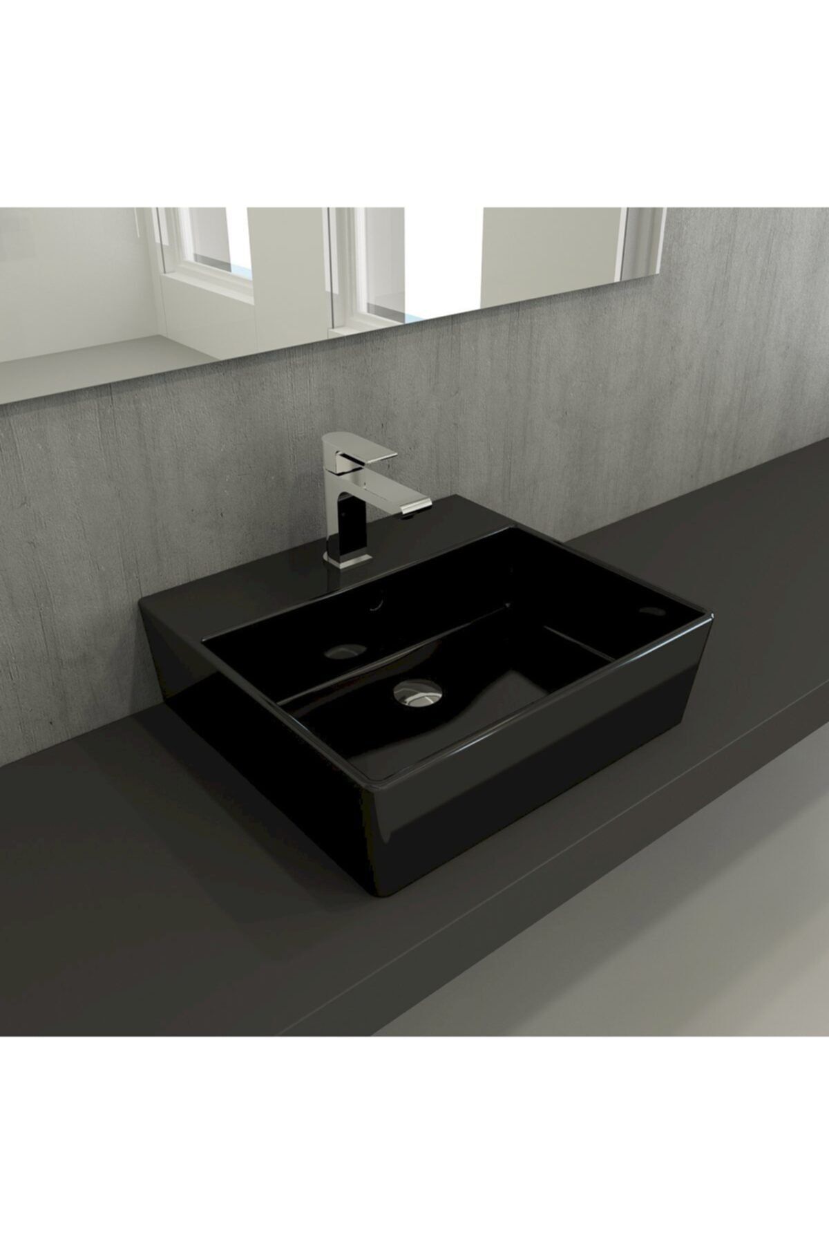Bocchi Mılano Lavabo 50 Cm - Parlak Siyah