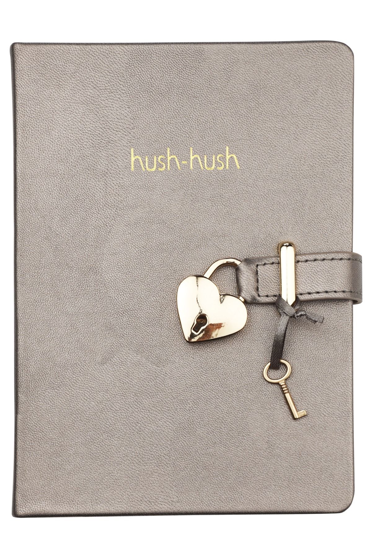 Victoria's Journals Hush Hush Kilitli Defter 13x18 Cm Metalik Gri