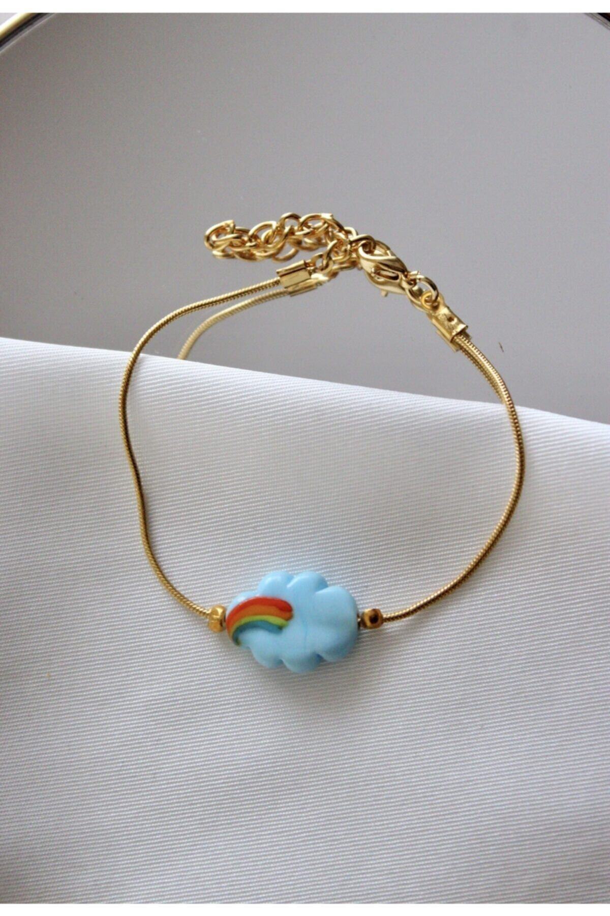 Neslihan's Jewelry Murano Cam Bulut Altın Kaplama Bileklik