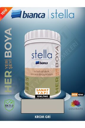 Stella Su Bazlı Akrilik Boya Krom Gri Image 0