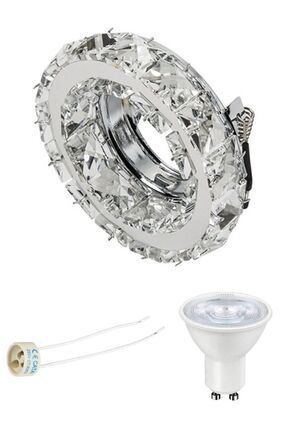 Berfin Cam Spot + Beyaz Işık Gu10 Duy Ampul + Gu10 Duy Flora Elektromarket Image 0