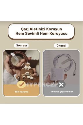Sevimli Ayıcıklı Çikolata Desenlı Sarj Koruyucu Mat Image 0