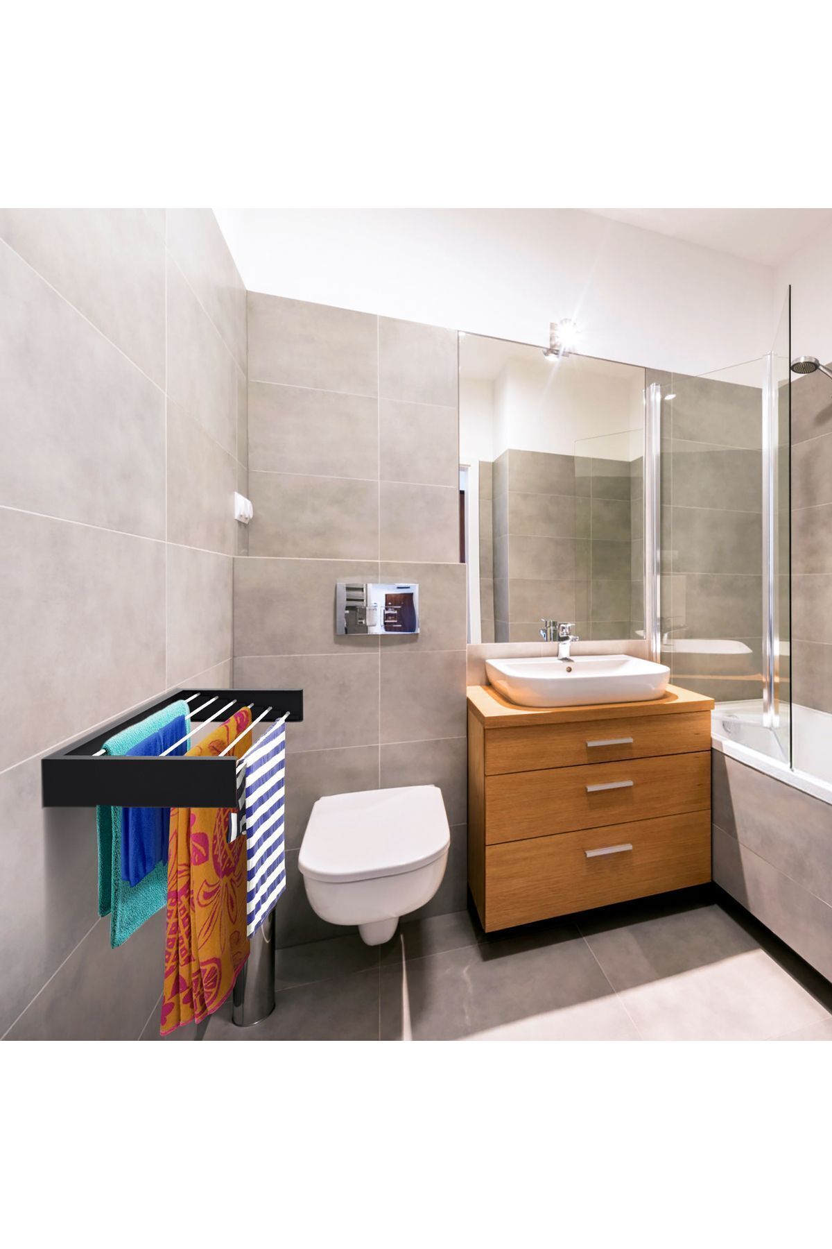 قفسه خشک کن لباسشویی راحت و ماندگار بلیز - قفسه خشک کن دیواری - 100 سانتی متر سفید