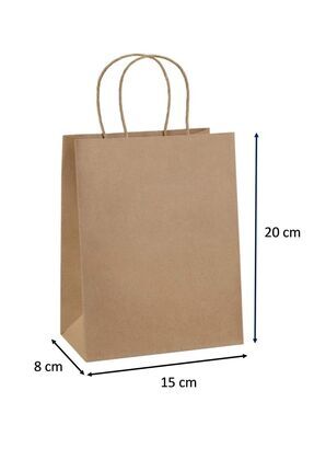 Mini Çanta Burgu Saplı 15 Cm X 8 Cm X 20 Cm ( 25 Adet ) ( Kağıt Poşet Çanta ) Image 0