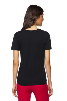 Kadın V yaka Basic tshirt 312013GA2E4230-100 Image 2