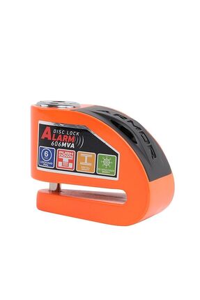 606mva 6 Mm Renkli Alarmlı Motosiklet Disk Kilidi Turuncu Image 4