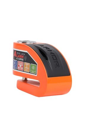 606mva 6 Mm Renkli Alarmlı Motosiklet Disk Kilidi Turuncu Image 2