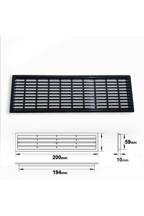 PLASTİK MENFEZ DİKDÖRTGEN SİYAH Image 0