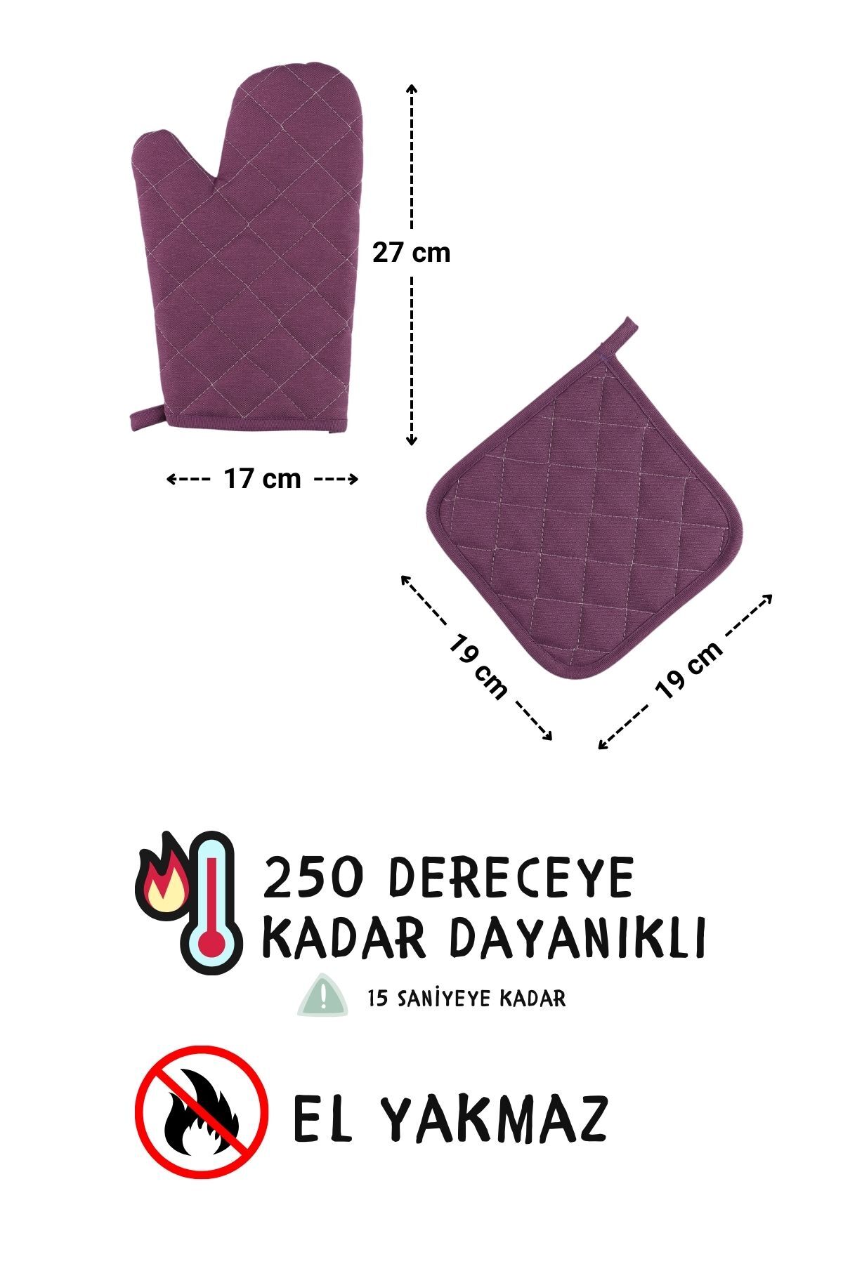 ست ساده ست پیش بند آشپزخانه 3 تایی با آویز قابل تنظیم (دستکش، دسته)