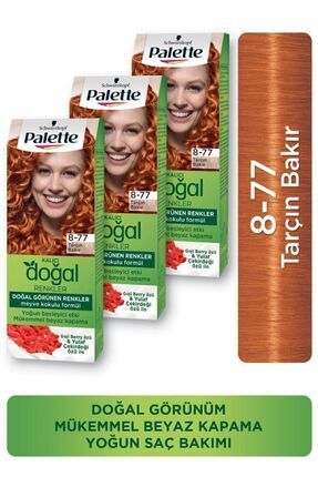 Kalıcı Doğal Renkler Saç Boyası 8-77 Tarçın Bakır X 3 Adet Image 0