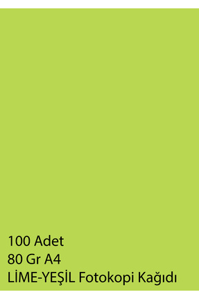 LİME-YEŞİL A4 Fotokopi Kağıdı 100 Adet LG46 Image 0