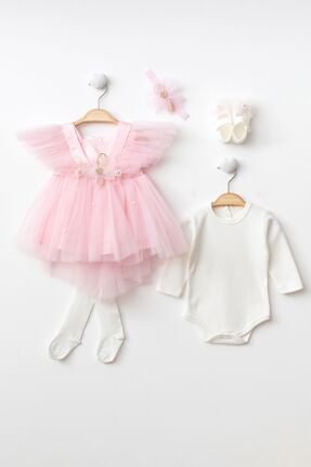 Ponpon Baby Kız Bebek Yenidoğan Hediyelik Premium Mevlüt Elbisesi Image 0