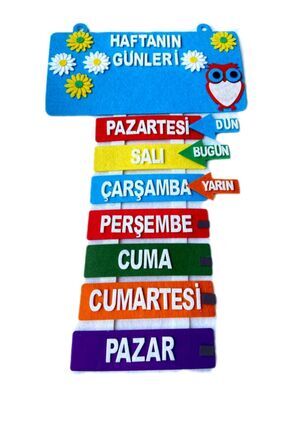 Mıknatıslı Haftanın Günleri Keçe Ilkokul Sınıf Panosu Okul Öncesi Sınıf Panosu 1.sınıf 2. Sınıf Image 0