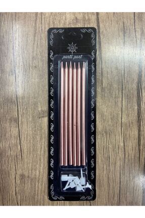 14 Cm Uzun Pasta Mumu 6 Lı Rose Gold Image 0