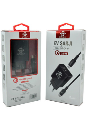 27W PD + TYPE-C Hızlı Şarj Aleti Arbaks ARB-015-T Image 0