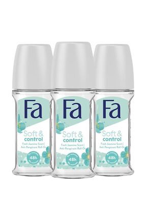 Soft & Control Roll-On 50 ml Kadın Deodorant - 3 Adet 48 Saat Kalıcı Yasemin Kokusu Image 0