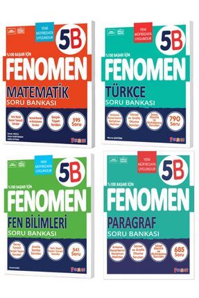 Fenomen 5.sınıf Fen Bilimleri (B) Türkçe (B) Matematik (B) Paragraf (B) Soru Bankası 4 Lü Set Image 0